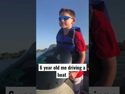 Driving a boat #cool #water #boat #kid #awesome ￼￼