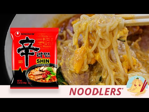 Quick & Easy Creamy Cheese, Luncheon Meat & Egg Ramen Noodle Recipe