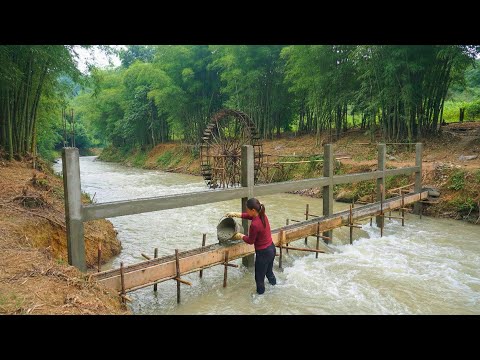 TIMELAPSE – Building A Strong Barrier System To Protect The Water Wheel Before The Rainy Season