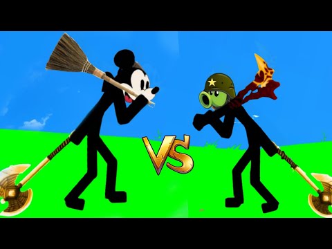 New Stickman Giant War Mickey Mouse vs Peashooter | Stick War Legacy