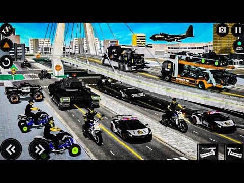 US Police Car and ATV Transporter Driving - Police Trailer Truck Driver 3D - Android GamePlay#2