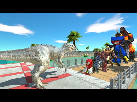 Indominus Rex vs Godzilla Burning OASIS DEATH RUN - Animal Revolt Battle Simulator