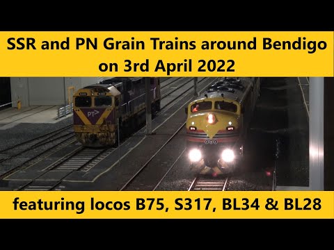 SSR Elmore and PN Denilquin Grain Trains around Bendigo - 3rd April 2022