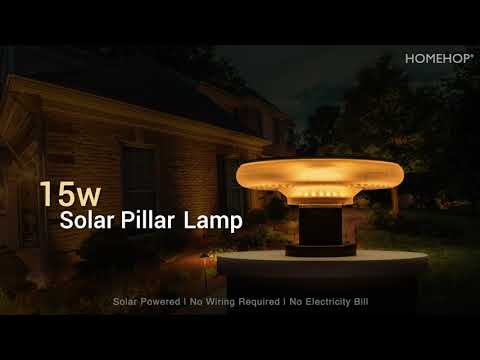 Homehop solar led round pillar light, for automatic