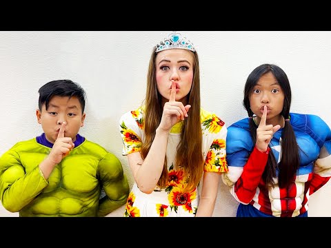 Alex and Wendy Pretend Play Superheroes Hide and Seek with Thanos