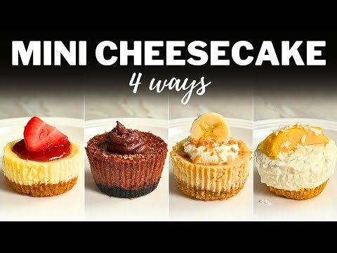 Mini Cheesecakes (4 Versions: Baked Classic, Baked Chocolate, Baked Banana, No-Bake Classic)