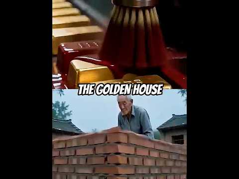 The old man painted gold to mud