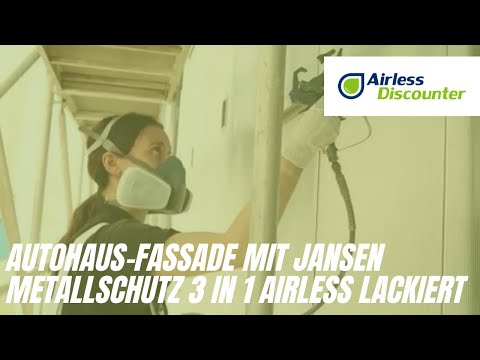 Autohaus-Fassade mit Jansen Metallschutz 3 in 1 Airless lackiert