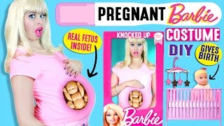 DIY Pregnant Barbie Doll Costume | Knocked Up Barbie | How To Make Barbie Pregnant | Fetus Barbie!