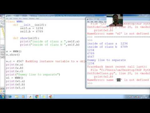 162 Python Adding Non Static Instance Variables To The Class From Outside Class Python Programming T