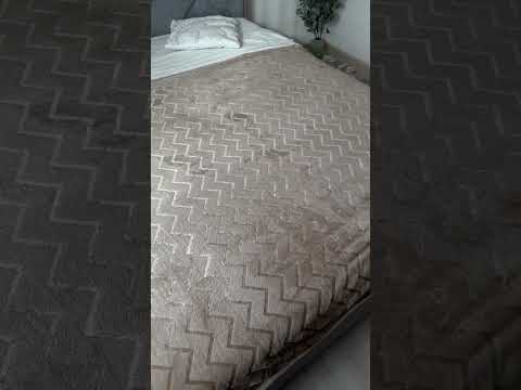 Плед на эко-овчине «Зиг-заг» темный беж 200×230 см - велюр + мягкая овчина - фото 1 - id-p2918009455