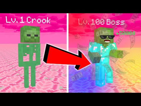 Monster School: Lv.1 Crook vs Lv.99 Boss - Minecraft Animation