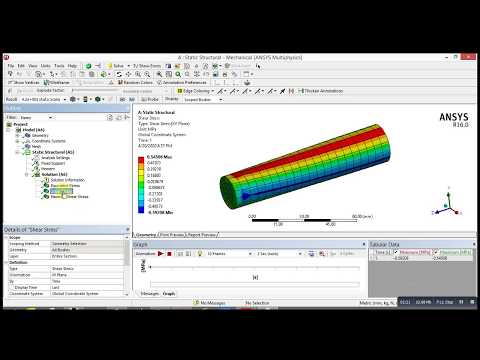 ANSYS Mechanical Tutorial -Torsion Stress and Max Shear Stress