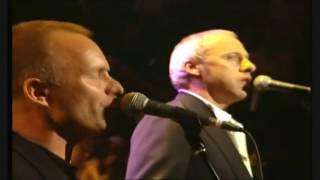 Video thumbnail of "Mark Knopfler, Eric Clapton, Sting & Phil Collins - Money for Nothing Live"