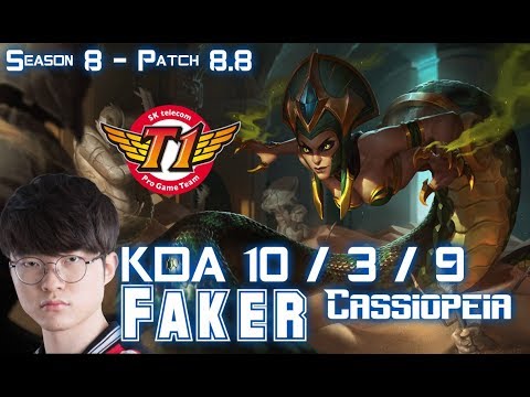 SKT T1 Faker CASSIOPEIA vs VLADIMIR Mid - Patch 8.8 KR Ranked