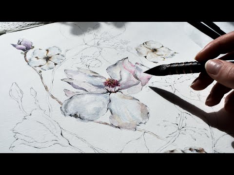 Watercolor painting time lapse| Painting process|Flowers #watercolor #watercolortimelapse #aquarelle
