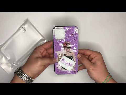 Чехол на Apple Iphone 12 Pro Max девушка в очках. Цвет: фиолетовый - фото 1 - id-p2832928783