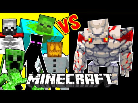 Redstone Golem Vs. Mutant Monsters in Minecraft