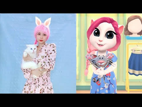Imitate Angela Raising Cats - My Talking Angela 2 Real Life Part 41