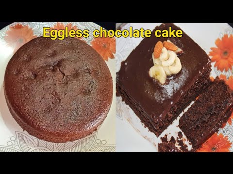 Eggless chocolate cake. Bina egg Ka sponge soft cake.