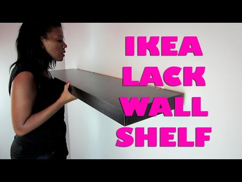 Part of a video titled How to Install a Floating Wall Shelf - Ikea Lack - YouTube