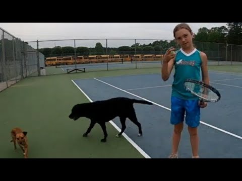 Tennis Time with Aubrey!  Our goal is for her to be in first tournament by June 15 2023