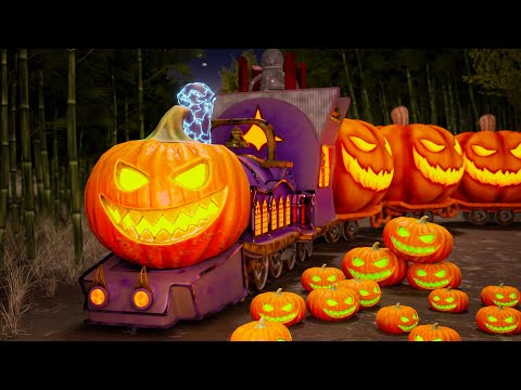 🎃🎃🎃 The Pumpkin Train Bogie Split Train Cartoon for Kids - Choo choo train kids videos