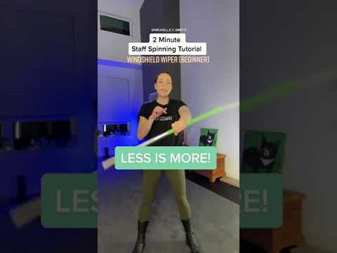 EASY! Beginner Staff Spinning Tutorial [MUST TRY] | Michelle C. Smith