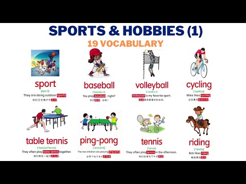 Sports and Hobbies Vocabulary English (Part 1) 🏓🎾🚴 关于运动和爱好的英语单词 | Simple & Easy English