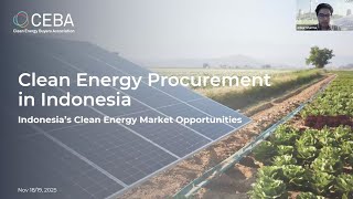 Indonesia Clean Energy Procurement Webinar