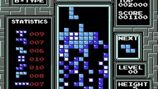 Tetris (USA) (NES) B-Type Gameplay and level 0 height 5 ending