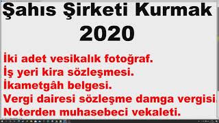 şahıs şirketi kurmak 2020 - şahıs şirketi kurmak maliyeti 2020 - şahıs