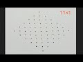 Draw this:11×1 dots rangoli design 🌷 easy rangoli🌷