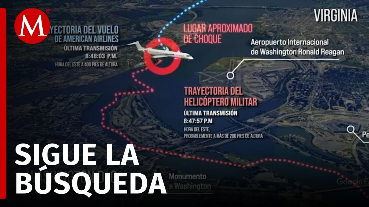 Reanudan trabajos de rescate en río Potomac tras choque de avión; suman 40 cuerpos rescatados
