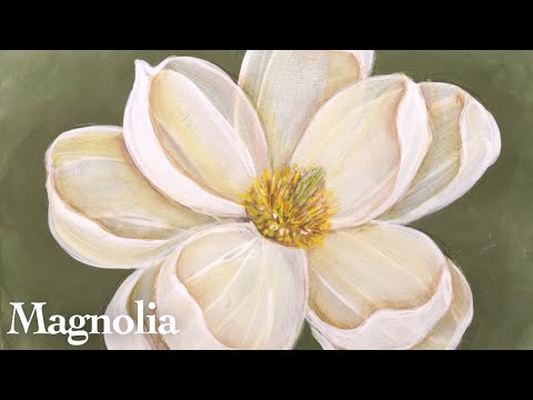 How to paint a  white magnolia flower