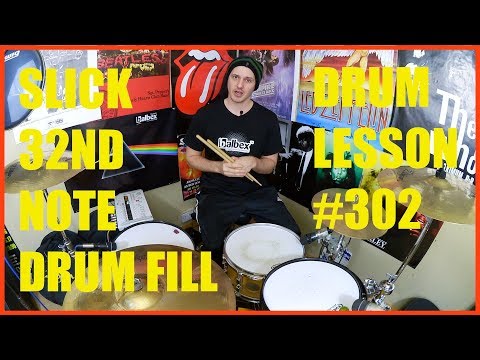 Slick 32nd Note Drum Lick - Drum Lesson #302