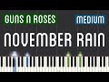 Guns N’ Roses - November Rain Piano Tutorial | Medium