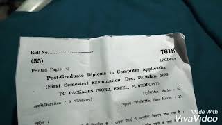 Pgdca first sem question paper PC Package (word, Excel, PowerPoint) ...ll Ekta 000 ll
