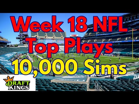 Week 18 NFL DFS Plays based on 10,000 Simulations in Excel