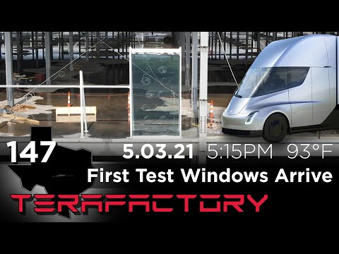 Tesla Terafactory Texas Update #147 in 4K: First Windows Arrive - 05/03/21 (5:15pm | 93°F)