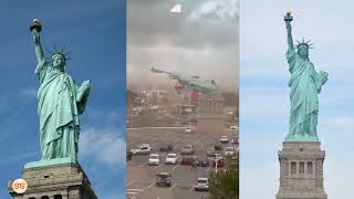 Download lagu Sanamu maarufu la Uhuru 'Statue of Liberty' laanguka kutokana na upepo mkali Brazil mp3