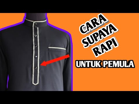 cara menjahit belahan kancing depan !