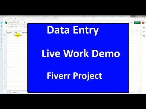 Virtual Assistant Data Entry work demo for beginners on Fiverr | Upwork with practice file