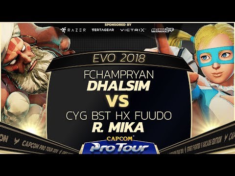 Fchampryan (Dhalsim) vs CYG BST HX Fuudo (R. Mika) - EVO 2018 - Semi Finals - SFV - CPT 2018