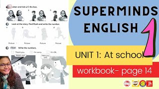 Super Minds 1 Unit 1 - At School - Workbook page 14 (AUDIO)