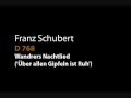 Schubert D 768 Wandrers Nachtlied ('Über allen ...