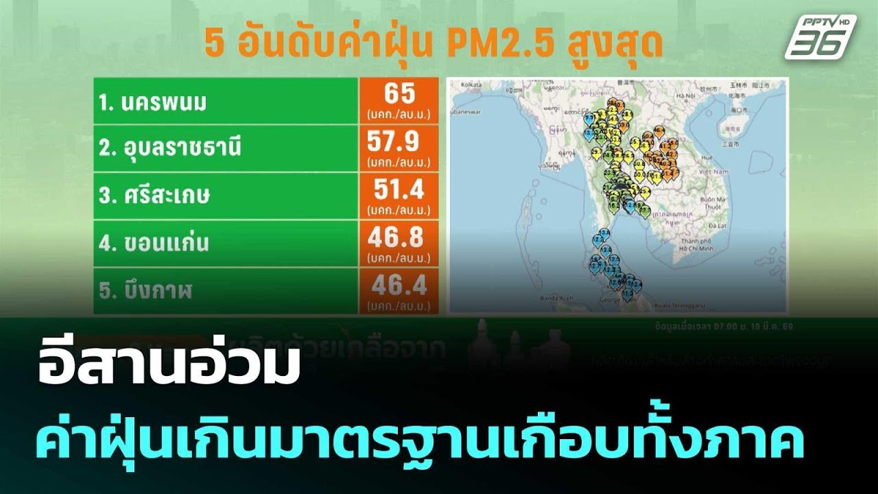 อีสานอ่วม ค่าฝุ่นเกินมาตรฐานเกือบทั้งภาค | โชว์ข่?