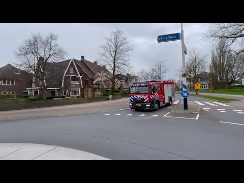 Vrijwillige Brandweer Stiens TS 02-5231 met spoed naar grote brand in Leeuwarden