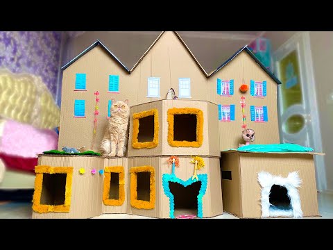 Amazing Kitten Cat Pet House from Cardboard! How to make house for cat