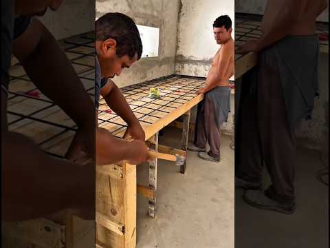 this man buid a kitchen concrete Countertop using techniques with great tilling skills